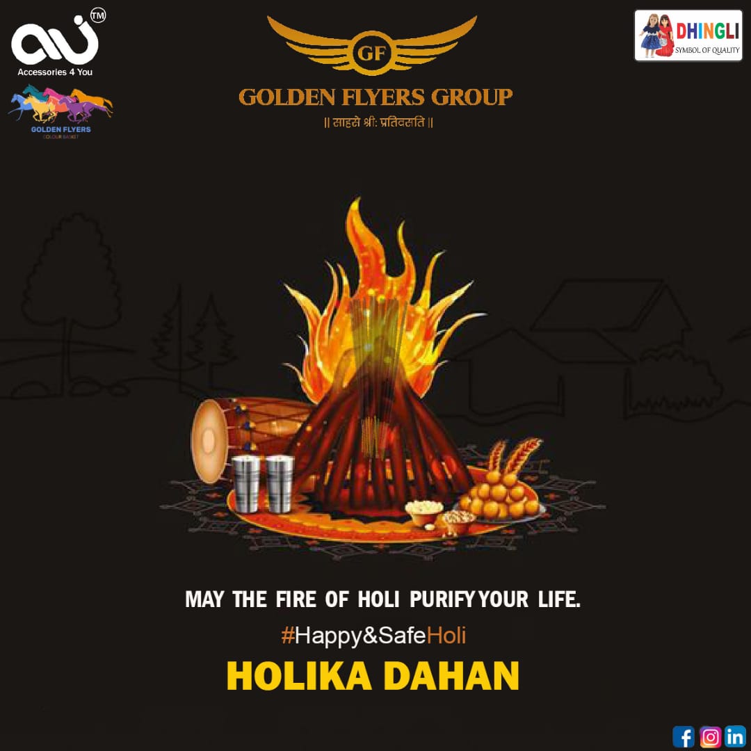 May the fire of holi purify your life.
Happy &amp; Safe HOLI
#HappyHoli #purify #holikadahan #holi #holi2022
#newbeginning #burnevil #festival #goldenflyers #goldenflyergroup #AU #Dhingliincensestick #BNC #BellatrixNC  #goldenflyerscolourbasket #colourbasket #vocalforlocal #india