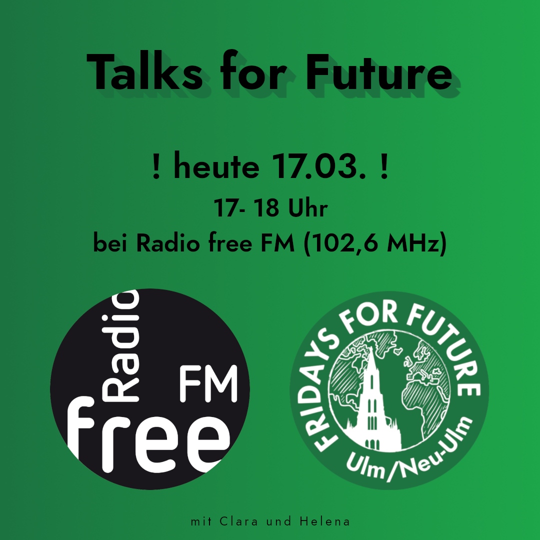 fff_ulm's tweet photo. Krieg und Klima. Erstmal nicht so offensichtlich, warum das zusammen gehören sollte… Tut es aber!
Warum und wie (auch bezogen auf den Krieg in der Ukraine) das besprechen Clara und Helena in der heutigen Folge TalksForFuture um 17Uhr auf freeFM.
#talksforfuture #fridaysforfuture https://t.co/NZZy3Jdhpx