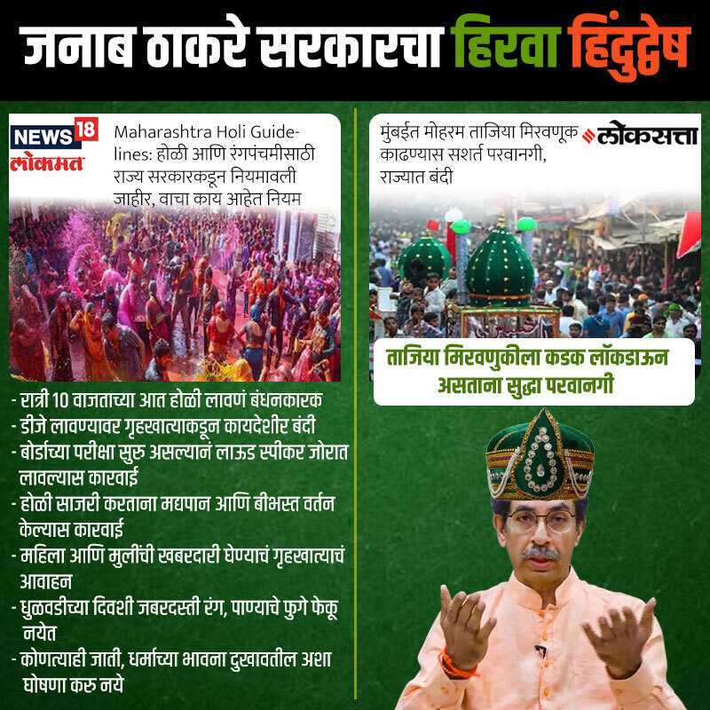 TapRushi's tweet photo. @SakalMediaNews जनाब ठाकरे सरकारचा हिरवा हिंदुद्वेष......!!!!

#UddhavThackeray 
#Shivsena
#MahaVikasAghadi https://t.co/3ijXQiceJS
