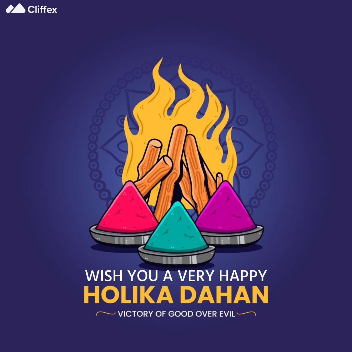 Cliffexco's tweet photo. “May God bless:” My inspirational and loving friends.

May this festival burn all the moments of sadness and bring you warmth of joy, happiness, and love. Happy Holika Dahan 🔥

Bring fresh hope and dreams to #HolikaDahan. Let us all share hope, love, and compassion. https://t.co/WcybAY2Mvp