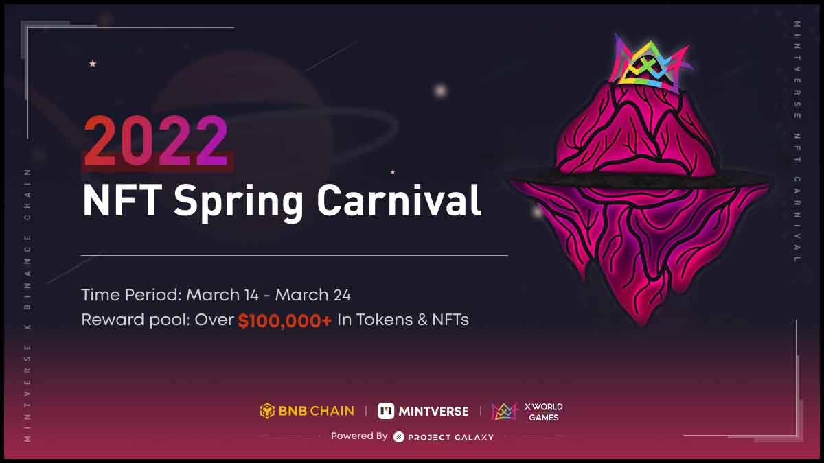 xwg_games's tweet photo. 🥳 Happy to join @Mintverse_ x 
@BNBCHAIN $100,000+ #NFT Spring Carnival 🤩

🧑‍💻 Complete following Gleam Tasks to Win 🎁

🔗 Link: https://t.co/mtByvaWpQr

🎡 Event: https://t.co/6RSFZGHXMV

Starting Soon‼️

 #NFTgiveaway #NFTcommunity https://t.co/J2hzfXgJwM
