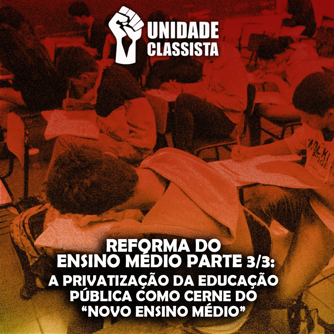 OficialUnidade's tweet photo. Está na nossa página a terceira parte da série de reflexões sobre a Reforma do Ensino Médio, escrita pelos camaradas Matheus Castro, Elielsom Oliveira e @gabrimarquespcb, do Rio de Janeiro e do #MEPSINASEFE
Confiram: https://t.co/p4XDYbPgsf
#UnidadeClassista Futuro Socialista https://t.co/7FJZn9RTG2