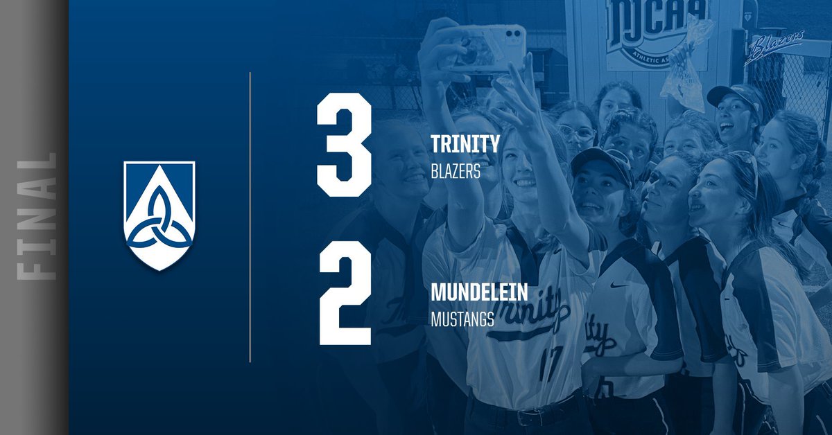 Blazerssports's tweet photo. Game 1…game WON! @TrinityBlazerSB come from behind to take down Mundelein 3-2 in the season opener #BeAwesome #BeABlazer https://t.co/WVlfLUOjjp