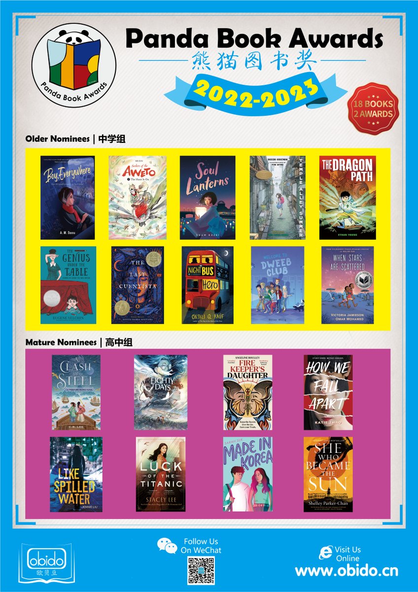 becinthelibrary's tweet photo. The shortlists for next year's #PandaBookAwards have been announced!
We are so excited to read these magnificent titles with our international school students in China.
Participation in the Award is open to any international school in the world. Get on board! #intlchat #learnisb https://t.co/zw1hE3Ixrh