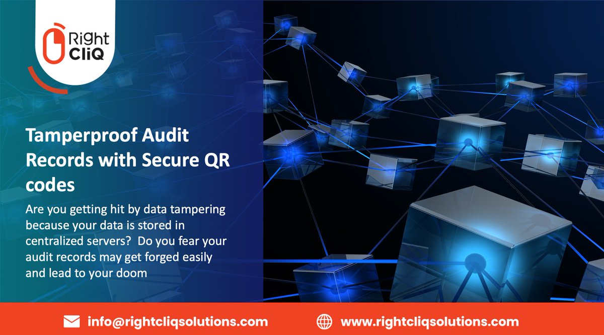 RightcliqS's tweet photo. Are you getting hit by data tampering because your data is stored in centralized servers?  Do you fear your audit records may get forged easily ? Put a stop to any forgery or tampering 

https://t.co/M49di6umM6

#fraudprevention #blockchainsolutions #digitaltransformation https://t.co/BPr7dQ544y