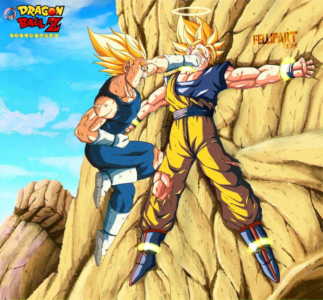 Nickspekter on X: Majin goku vs vegeta ssj2 😅😝   / X