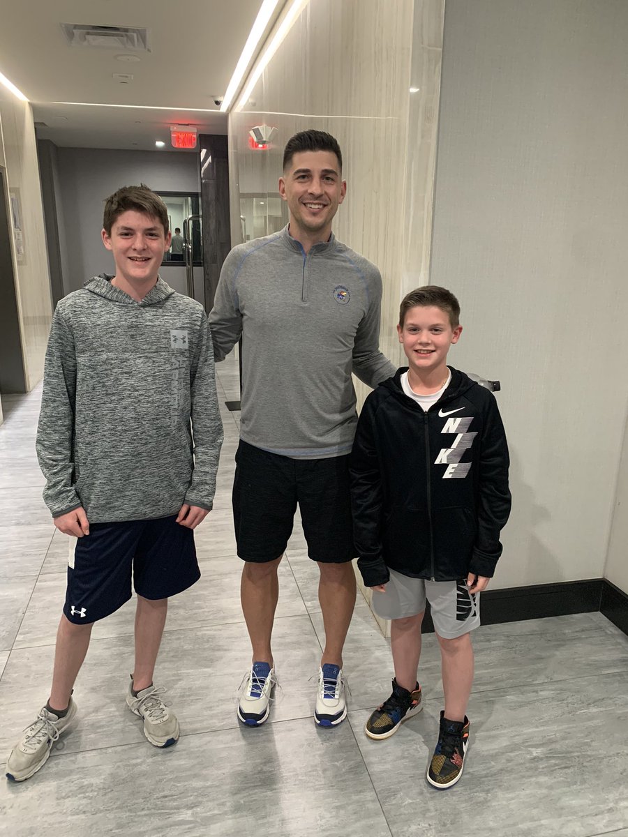 3MKC's tweet photo. Awesome randomly running into one of my all time favorite Jayhawks @JeffBoschee while on Spring Break in Tulsa…The boys just got the full highlight reel on YouTube! Rock Chalk https://t.co/YwwzCzmeGv