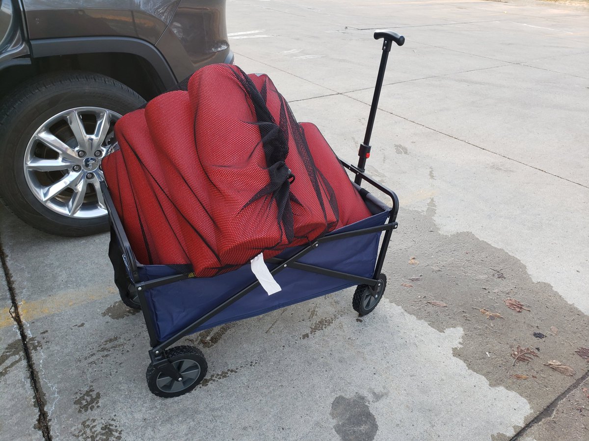 SaraHackbarth's tweet photo. An assistant coach gave me this wagon tonight. My entire life has now been transformed. 😁
#trackcoachlife #somuchstuff https://t.co/QNKxkhwbcc