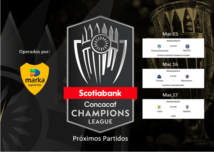 Estaremos presentes operando 3 partidos clave de cuartos de final de la #SCCL Con #Comunicaciones vs @NYCFC , <a href="/PumasMX/">PUMAS</a> vs #Revolucion, <a href="/clubleonfc/">Club León</a>  vs #SeattleFC 
#Experiences ,#BusinessAtFieldLevel #Sports #SportsOperations 
 💪🎯⚽️