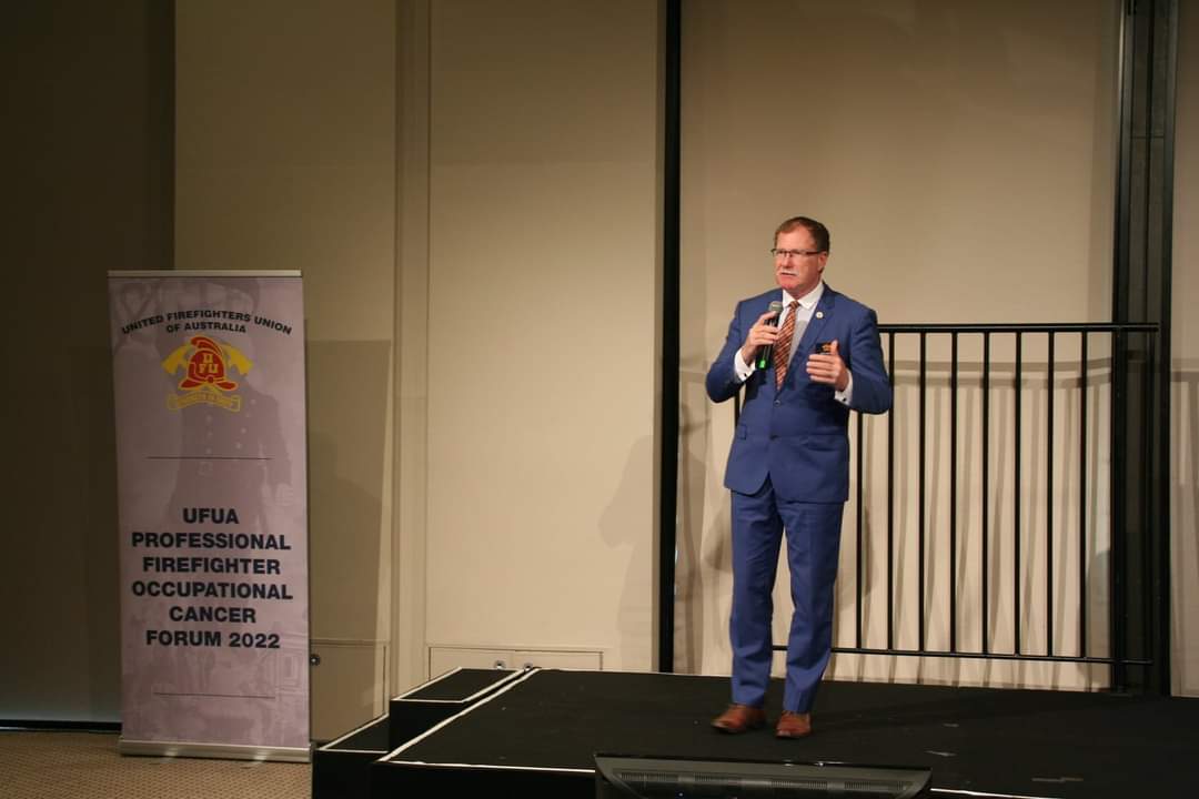VicFireys's tweet photo. Conference for Cancer in fireys, Expert @wpgfirefighter spoke about current and emerging science showing increased rates of breast, ovarian and other types of cancers in female FF's, meanwhile @DanielAndrewsMP @JaclynSymes  @IngridStitt @BronwynHalfpen1 have destroyed Cancer leg https://t.co/2VfqxL0e9V