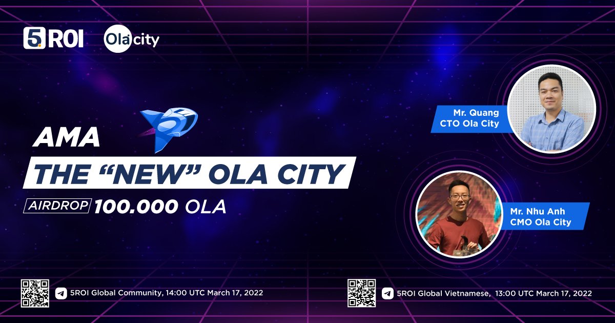 5roiglobal's tweet photo. ๐ฅ Get Airdrop Up To 100,000 OLA When Joining AMA @OlaCityOffical
โฐTime:
โณ13:00 (UTC) https://t.co/j0UBJBiSqE
โณ14:00 (UTC) https://t.co/AcZTQTWjor
๐ฐ100.000 OLA Up For Grabs โก๏ธ https://t.co/2O58jufDlB
โ
Speakers: CTO & CMO Ola City
#5ROIGlobal #OlaCity #OLA #ROI #AMA https://t.co/4fhk0vEvtC