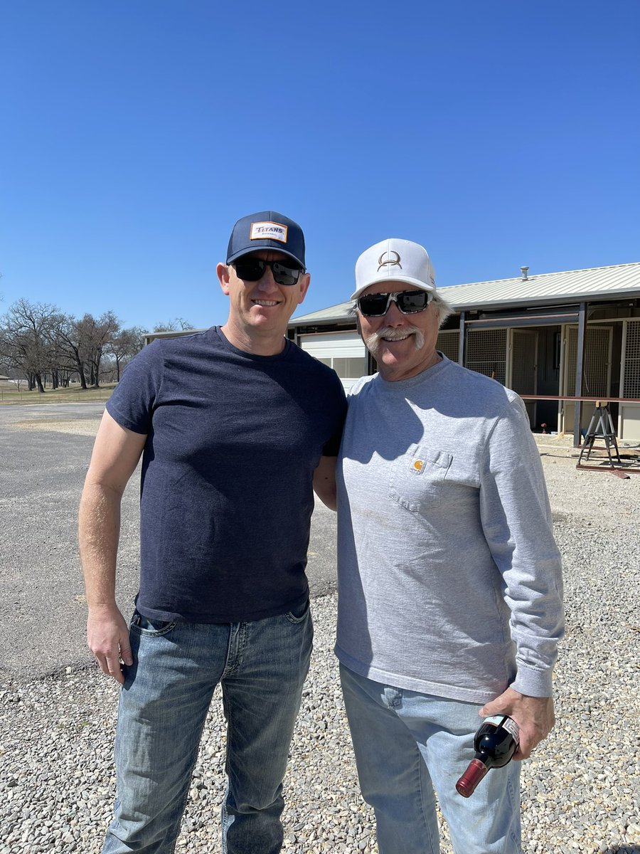 rpbaseball15's tweet photo. Headed over to see @FullertonBSB legend Dave Weatherman today on his horse ranch. Different eras but same brotherhood, and blue and orange in our veins. The kids had a blast. Appreciate him welcoming us. #titansintexas https://t.co/zz3qGJDPS6