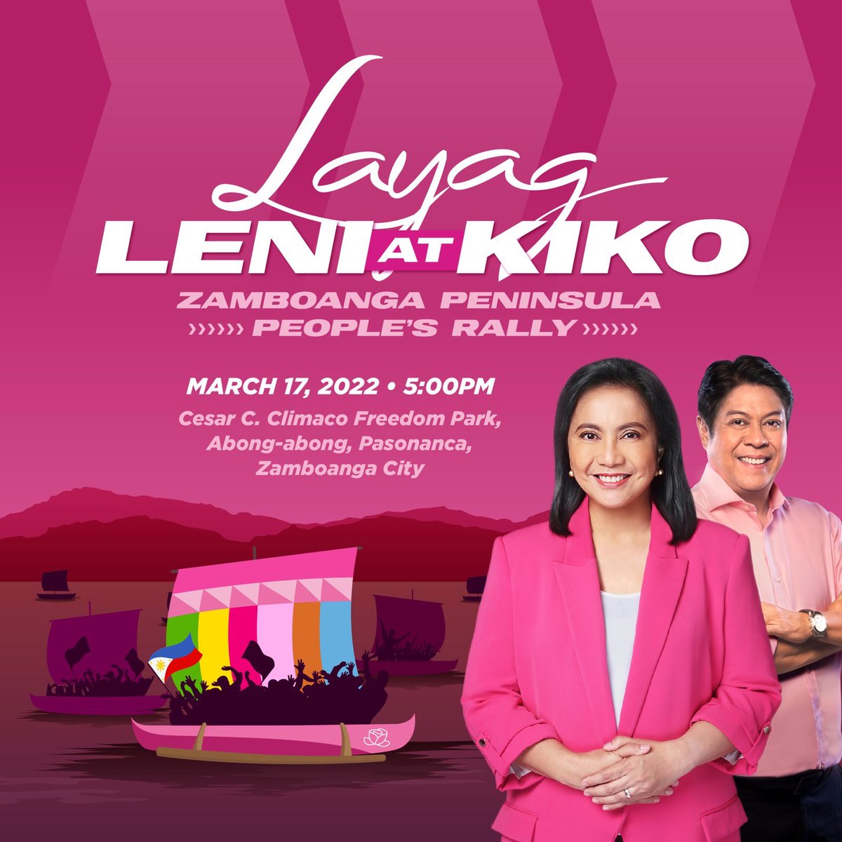 mayonnaisemusic's tweet photo. Takits mamaya, Zamboanga! 💗 #LayagLeniKiko
#ConLeniKikoTodo #ZamboangaIsPink https://t.co/DiT24aikTs