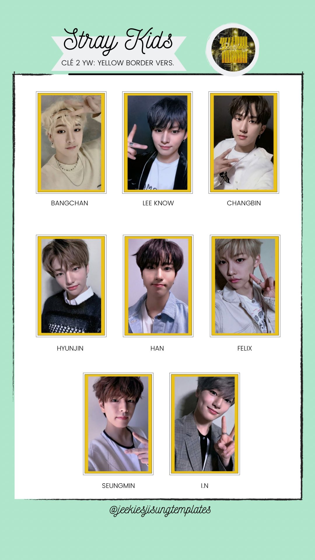 Straykids YELLOW WOOD フォトカード Stray Kids photocard album Yellow Wood Official Photo card