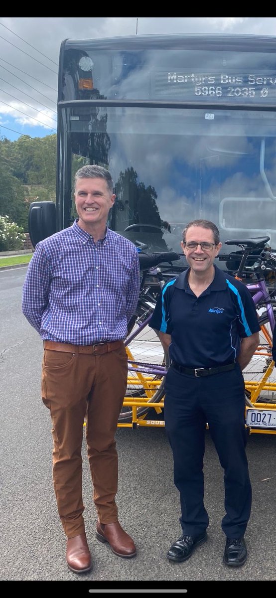 BusVic's Chris Lowe, was honoured to launch bike racks on Martyrs &amp; McKenzies bus routes in Lilydale, Warburton &amp; Healesville. Bike racks are progressively being rolled out by the Vic Gov. They contribute to better public health, environmental and accessibility outcomes. #BusVic