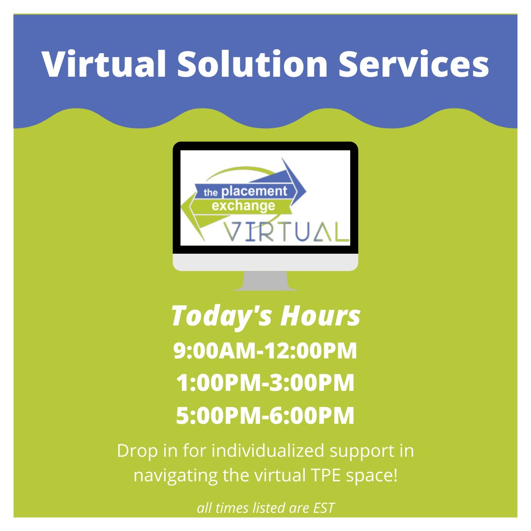 Our Virtual Solution station is back open for our afternoon hours - feel free to drop in if you'd like to chat all things #TPEVirtual!