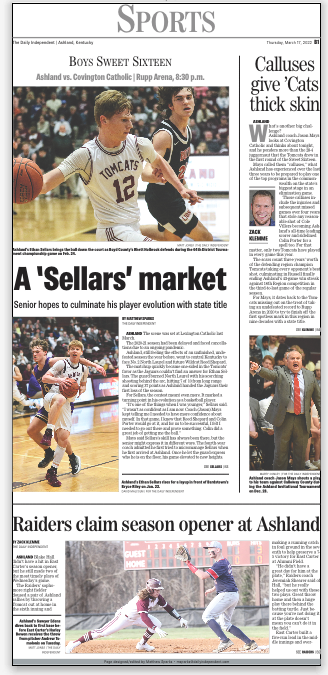 SparksWillFly35's tweet photo. Thursday sports front! Local work by @zklemmeADI @thatphotoguy82 @martyconley David Malcolm
I got to participate
Inside: @keithtaylor21 @Collier_Photos @jxflavell 

@Blazer_High_Ath @TomcatHoops https://t.co/qR4EFfT2JT