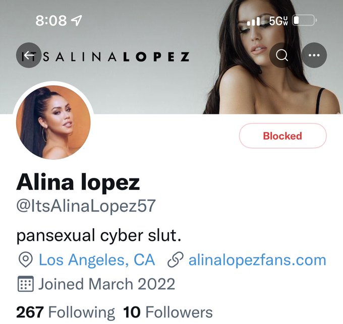 FAKE ACOUNT alert. @ItsAlinaLopez is my ONLY Twitter. Any other variations of this username are not me