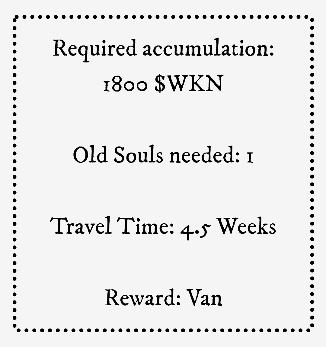 OldSoulsNFT's tweet photo. Some stats;

89% of Old Souls are DELISTED and farming $WKN to fuel journeys or to sell to peers on @FamousFoxFed marketplace.

On Day 1 of The Journey;

49 Old Souls have been sent off to fetch their van! 

88,200 $WKN burnt.

Cheers Old Souls Family!

☮️❤🍻
#NFTs #Solana https://t.co/BNPAzY5NjV