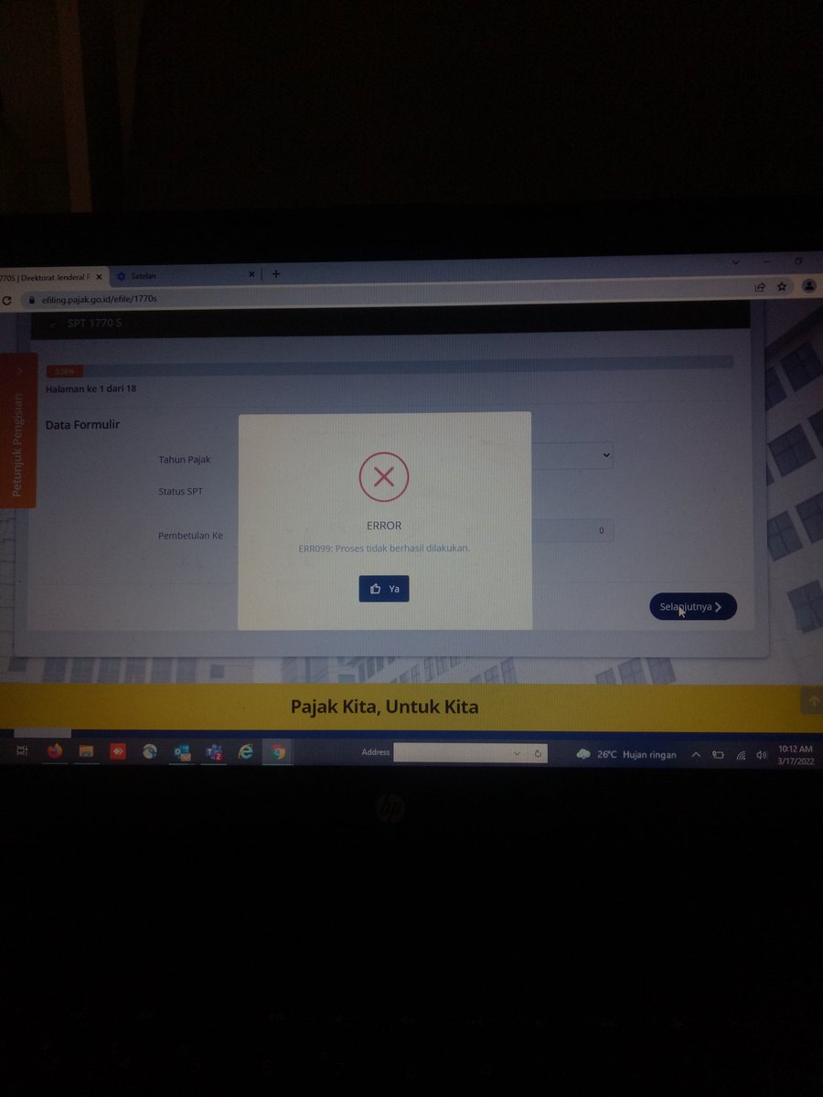 zaky_f's tweet photo. @kring_pajak siang min mohon bantuannya sy selalu gagal untuk lapor pajak seperti pada foto.  Sdh ikuti instruksi clear cache cookies,  incognito windows &amp; browser lain sama aja.  Mohon solusinya https://t.co/x7S0WWZzGf