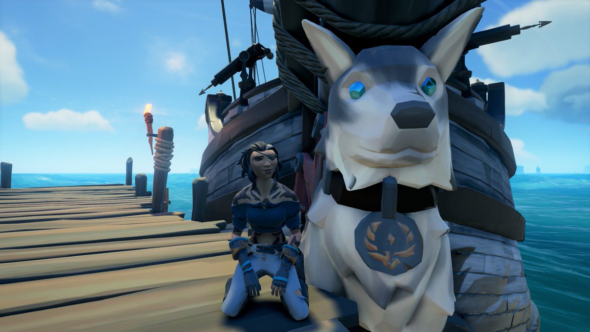 LadyAllRin's tweet photo. Waited like a good girl for my good boy and now he's here! Worth the wait, I love him so much, the absolute goodest boy! Thank you, @RareLtd , for this gift to fondly remember all the great moments in arena. <3 #SeaOfThieves #goodbyearena https://t.co/Irw53h7bY8