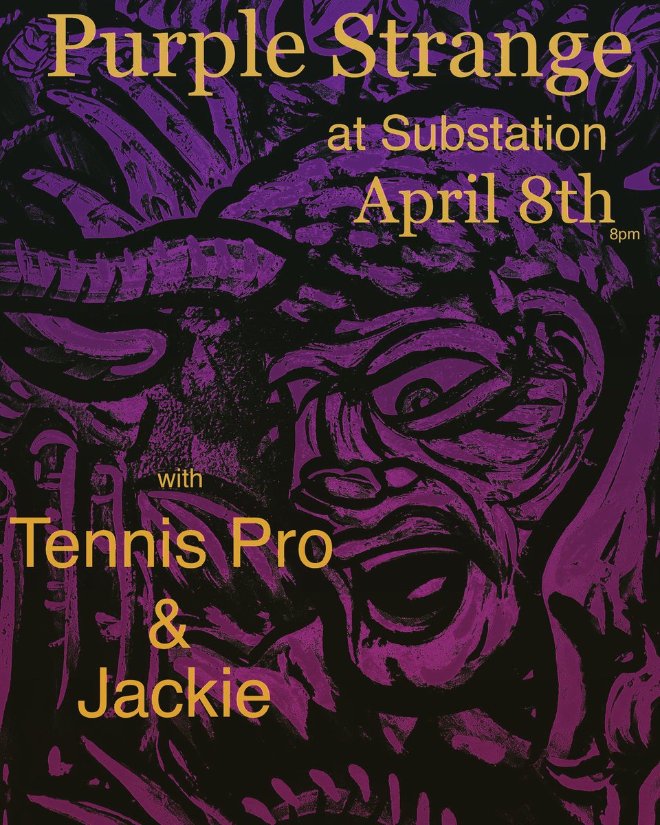 PurpleStrange1's tweet photo. April 8th at Substation 8pm, Purple Strange will share the annex stage with Tennis Pro &amp; Jackie. Will be debuting many new songs, Cheers. https://t.co/P70FtL5ilM