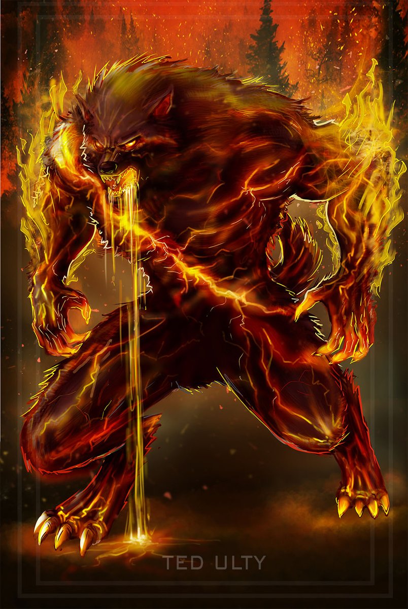 ted_ulty's tweet photo. Random #Commission #004 #fire #Werewolf 

#illustration #PhotoshopEdit  #artwork #volcano  #Wolves https://t.co/QCmwcvphCo