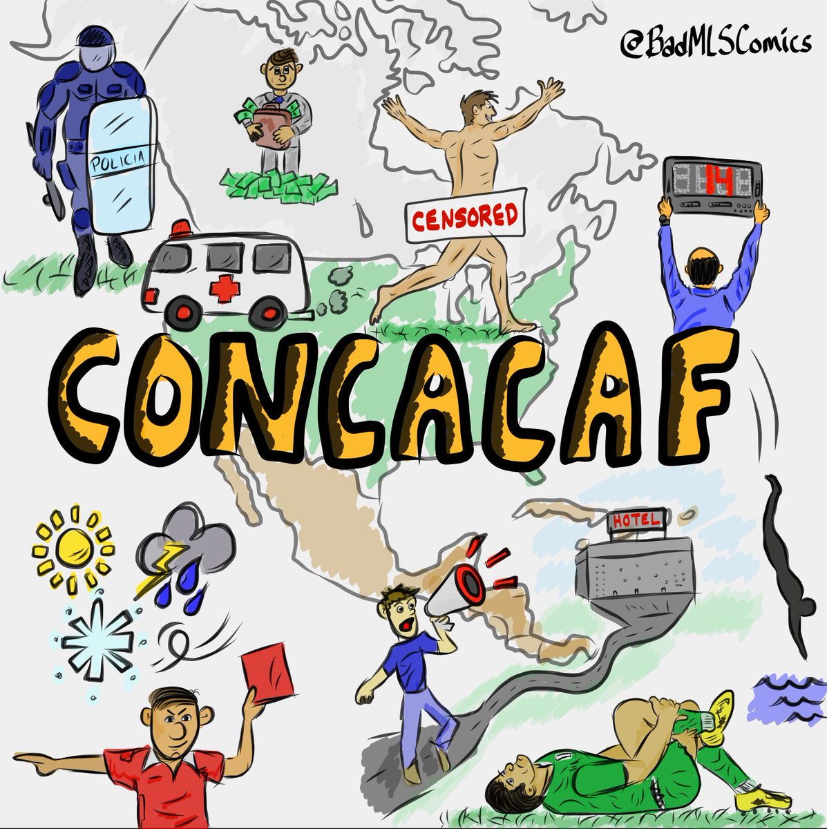 BadMLSComics's tweet photo. That yellow card on @JozyAltidore is peak CONCACAF https://t.co/UgtYqUi2ee