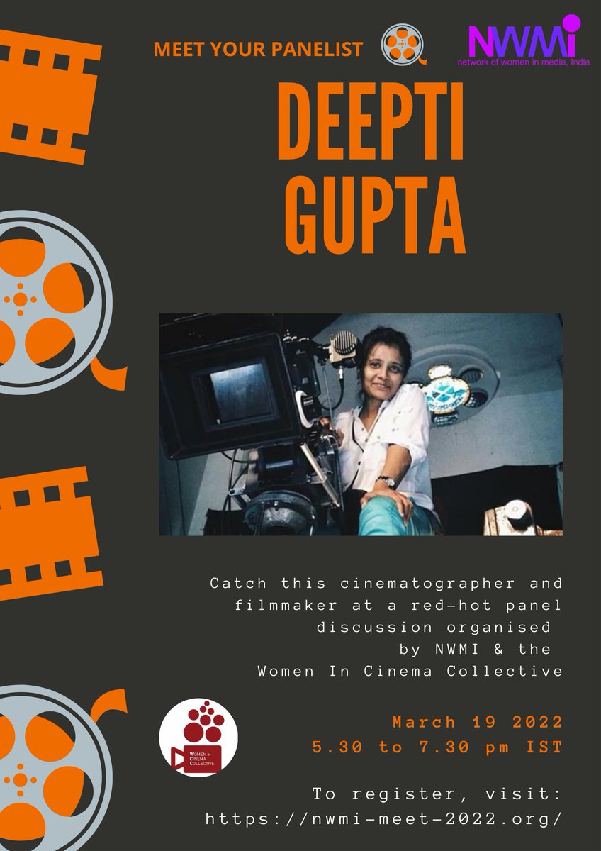NWMIndia (@nwm_india) on Twitter photo Why are there so few women on & off screen in Indian films? Who better to address that question at NWMI's panel discussion than Deepti Gupta <a href="/DeeptiCam/">deepti gupta</a>, cinematographer, director & co-founder, Indian Women Cinematographers' Collective? Register to attend: nwmi-meet-2022.org Why are there so few women on & off screen in Indian films? Who better to address that question at NWMI's panel discussion than Deepti Gupta <a href="/DeeptiCam/">deepti gupta</a>, cinematographer, director & co-founder, Indian Women Cinematographers' Collective? Register to attend: nwmi-meet-2022.org