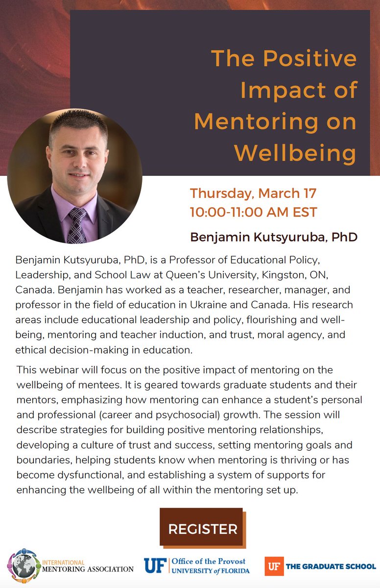 Looking forward to presenting on the #positive impact of #mentoring on #wellbeing today at <a href="/UF/">FLORIDA</a> <a href="/UF_COE/">UF College of Education</a> <a href="/UF_GradSchool/">UF Graduate School</a>