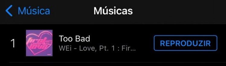 220317 | 📊
مع أقل من 24 ساعة من الإصدار ، دخلت "Too Bad" في المرتبة الأولى على مخطط أفضل 200 في الايتونز البرازيلي