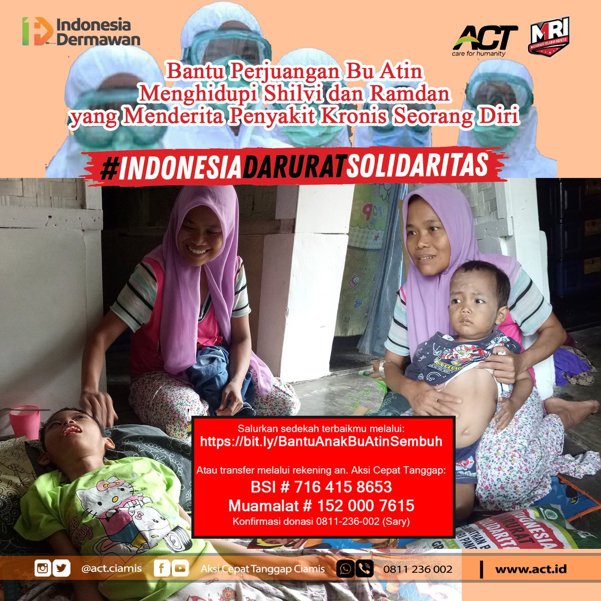 Bantu Ibu Atin berikhtiar menyembuhkan kedua anaknya yang didera rasa sakit parah

ciamis.indonesiadermawan.id/BantuShilviRam…