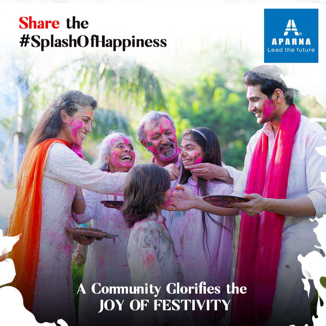 Living in an Aparna community means spreading smiles every day!

#Holi2022 #AparnaConstructions #SplashOfHappiness