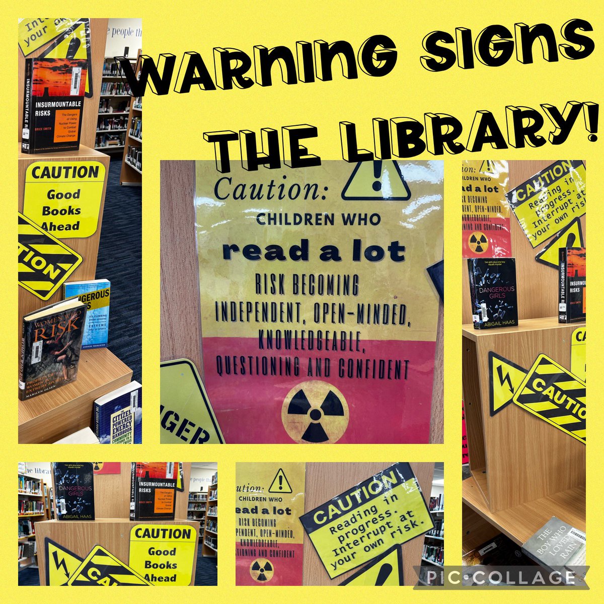 We take our health and safety seriously here in the library. Take heed everyone, reading can be dangerous 🥸🧐🤓<a href="/DIS_Dubai/">Deira Int. School</a> #DISreads <a href="/HISchoolLibrary/">Hartland International School Libraries</a> @JESSLibrary @DIS_Director