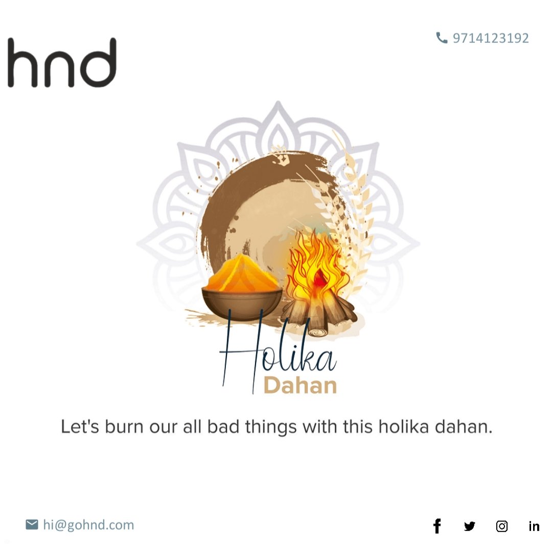 gohndsolutions's tweet photo. Let's burn our all bad things with this #holikadahan.
#HappyHoli from #HNDSolutions. https://t.co/w1hrTENDtA