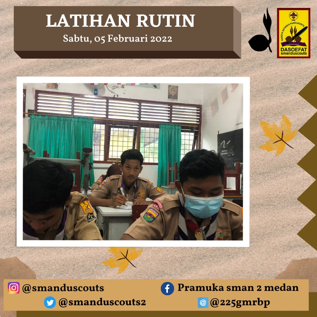 smanduscouts2's tweet photo. Sabtu, 05 Februari 2022

Kelas X
Materi : Morse
Pemateri : Dewan Ambalan https://t.co/oJV6s2SwPR