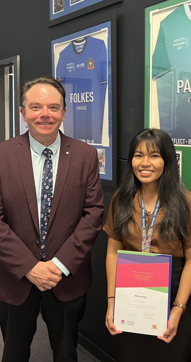 A huge congratulations to Miss Aung on receiving her Proficient Teachers Award. #Buildingthenextgeneration