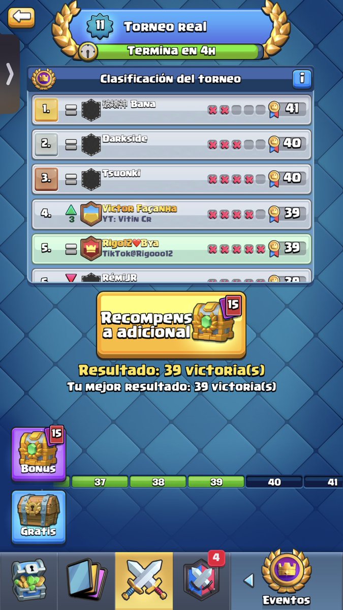 La verdad estuvo bastante bien el torneo, lastima no ganar esa ultima partida:(