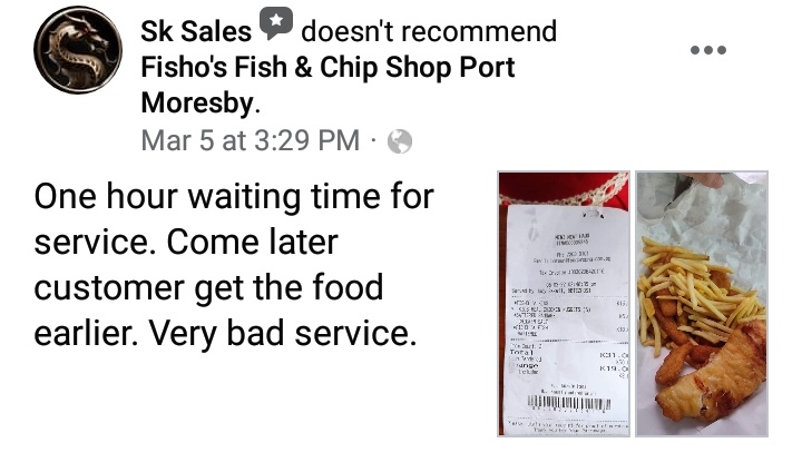 kokotimepng's tweet photo. Ooof not a good start for that new fish and chip place 😥 #PomTwitter has anyone tried this place? https://t.co/L0KgtZo5Lg