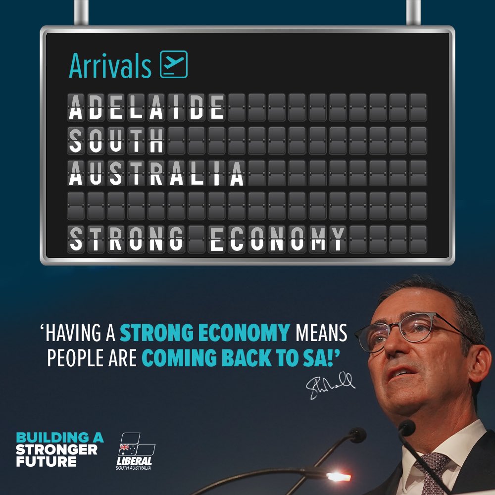 Steven Marshall (@marshall_steven) on Twitter photo 2 days until #SAVotes. 
The choice is clear. 
A re-elected Marshall Liberal Government will continue to reverse the brain drain & keep families together by opening up new opportunities. 
Our plan is attracting & retaining young people & building a stronger future. #SAStrong 2 days until #SAVotes. 
The choice is clear. 
A re-elected Marshall Liberal Government will continue to reverse the brain drain & keep families together by opening up new opportunities. 
Our plan is attracting & retaining young people & building a stronger future. #SAStrong