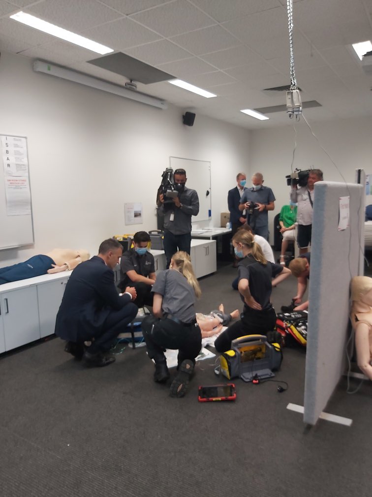 Today the <a href="/alpsa/">SA Labor</a> leader <a href="/PMalinauskasMP/">Peter Malinauskas</a> and <a href="/PictonChris/">Chris Picton MP</a> visited our campus to make #election announcements in relation to more graduate #paramedic positions in SA.