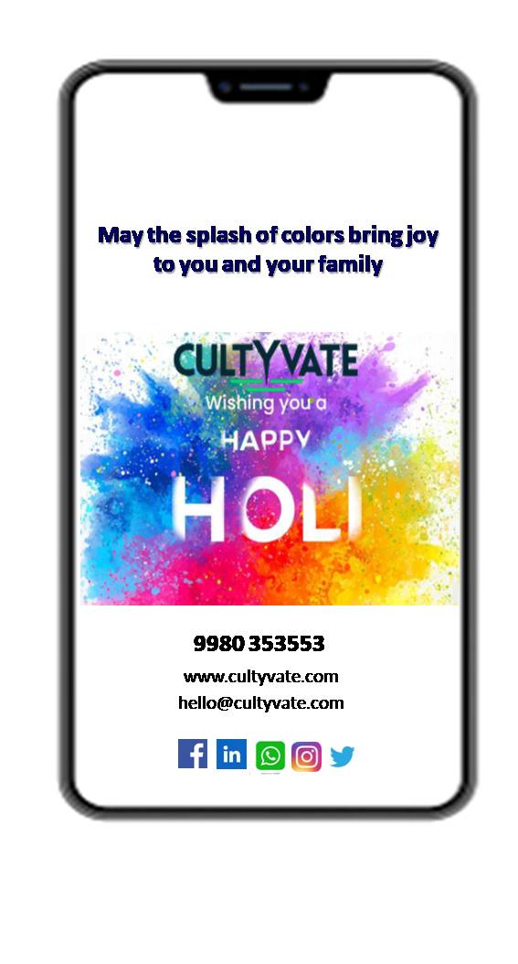 CultYvate family wishes you HAPPY &amp; COLOURFUL HOLI!!
#farming #agriculture #technology #thankyou #sustainableFarming #precisionirrigation #iottechnology #CultYvate #IoT #Sustainableagriculture #HappyHoli2022