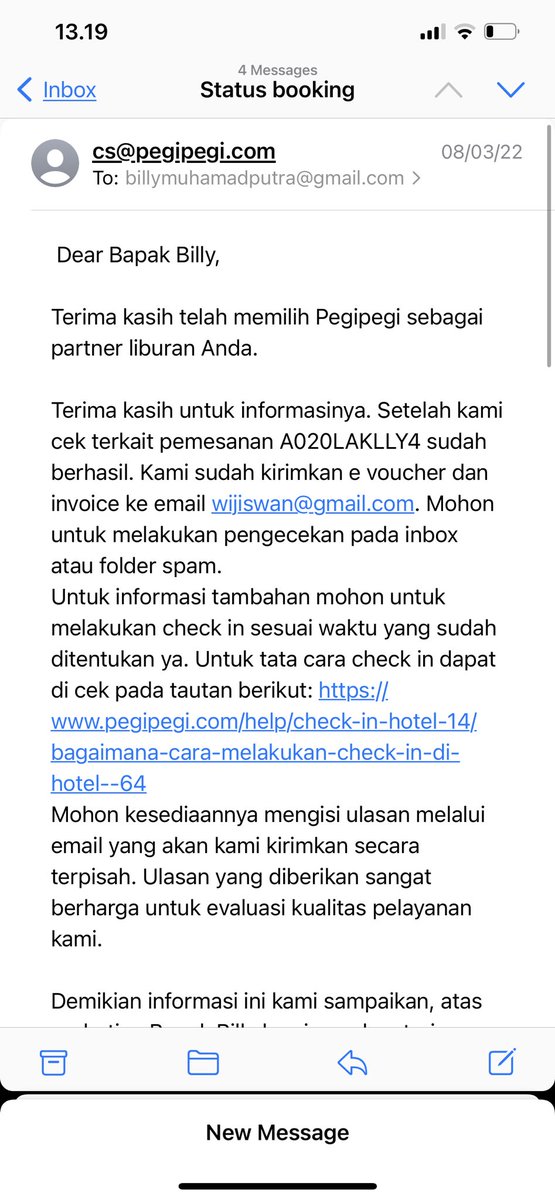billymputra's tweet photo. Dear @pegipegi , terkait tiket saya yg difoto, saya sudah tanya by email baasannya spt itu, skrg tiba tiba H-1 motoGP dicancel, kalau mau bermaksud penipuan nanti saya laporin @Kemenparekraf sama @sandiuno loh. Pak mohon tolong di tindak penipuan pak. https://t.co/0nBPHgNwrr