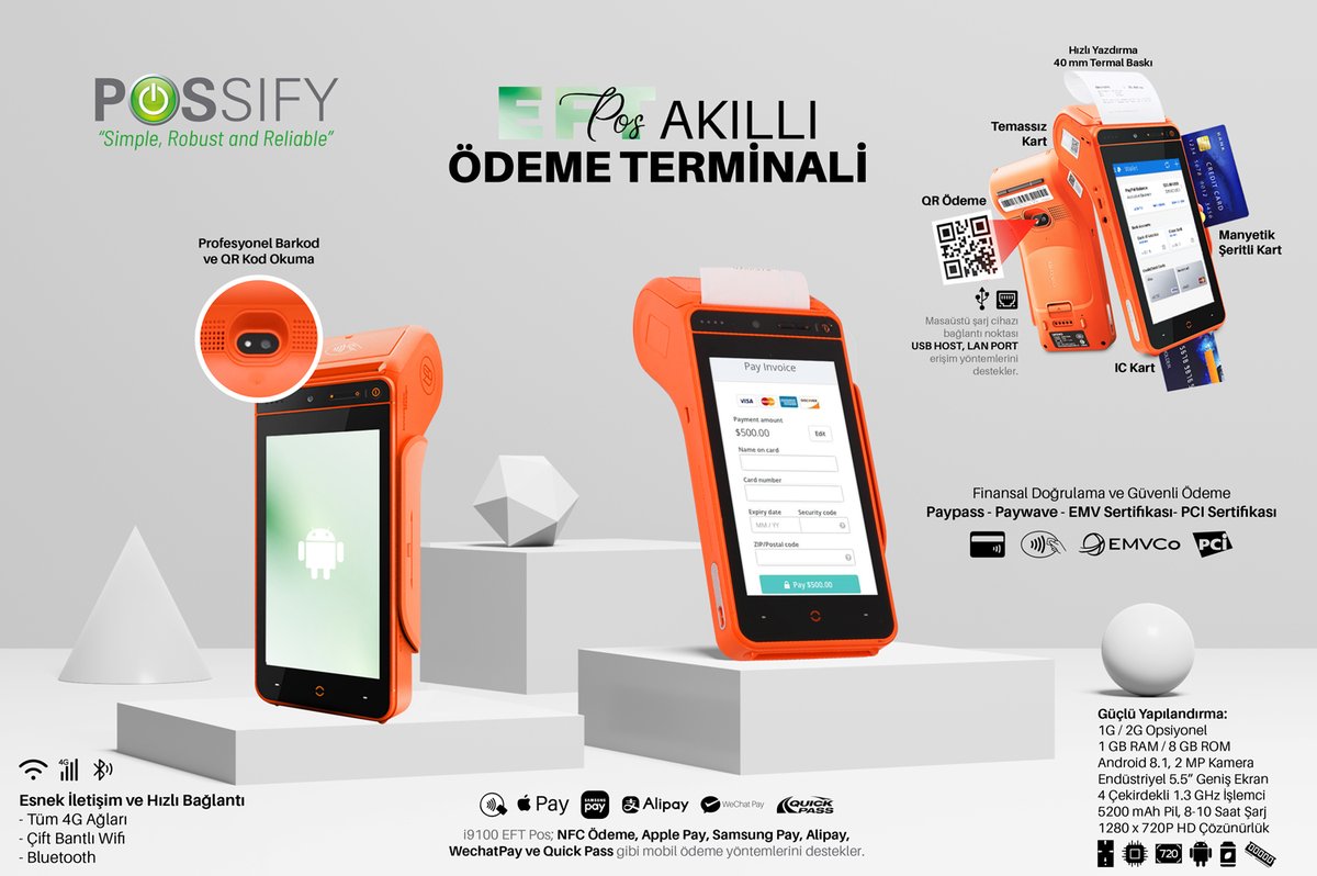 EFT Pos - Akıllı Ödeme Terminali
possify.com.tr/urun/urovo-i91…
.
#Urovo #i9100 #androidpos #payment #paywave #kredikartı #qr #eftpos #ödeme #nfc #terminali #yazıcılıpos #barkod #kamera #Android8 #Emvco #Samslot #possify #qr #kod #code #android #ic #kart #manyetik #şeritli #temassız