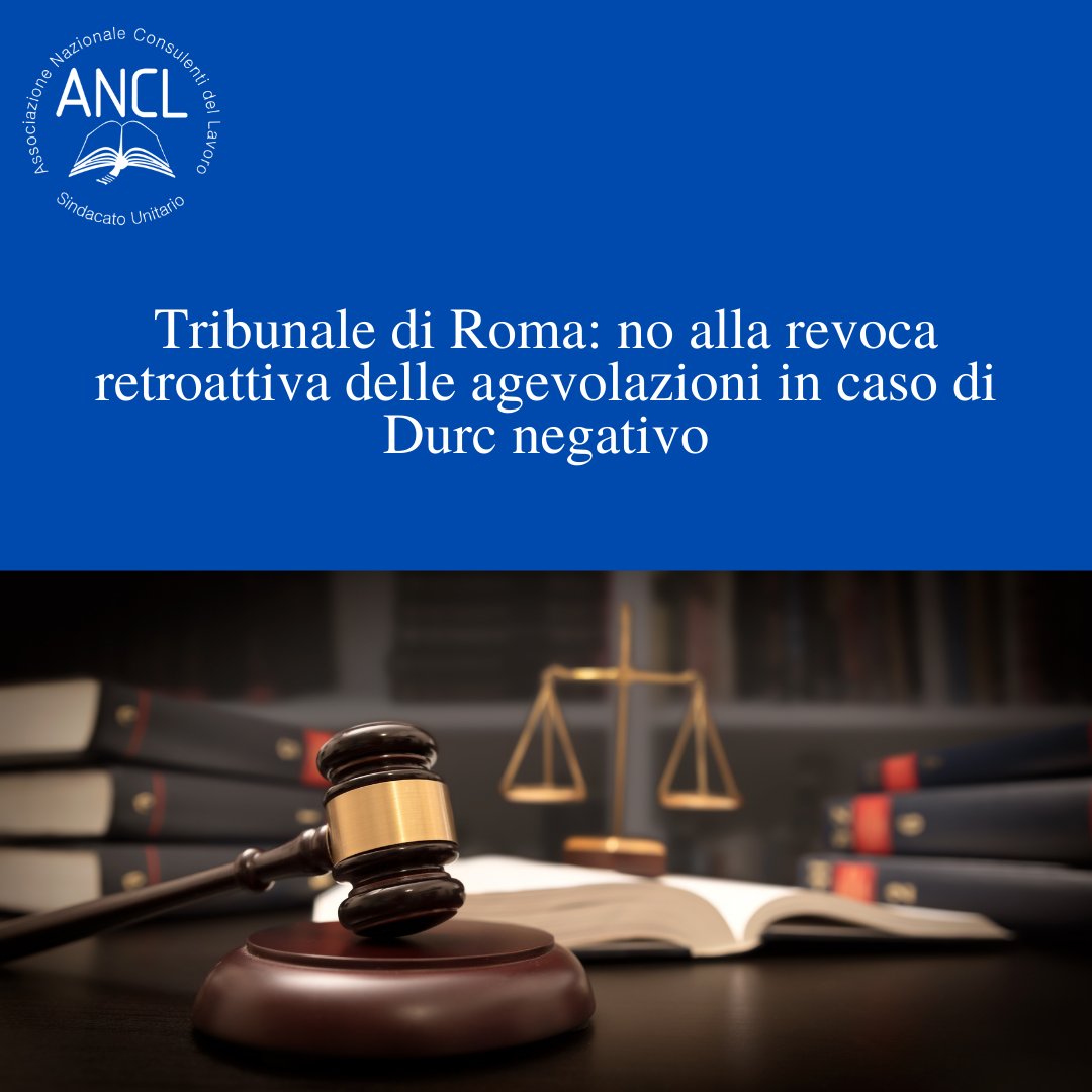 🔔 Il #TribunalediRoma, con sentenza dell’11 marzo 2022, n.66 si è nuovamente pronunciato in materia di recupero delle #agevolazionicontributive da parte dell’#INPS
Per leggere l’articolo completo clicca sul link 👇 
ancl.it/articoli/trib-…