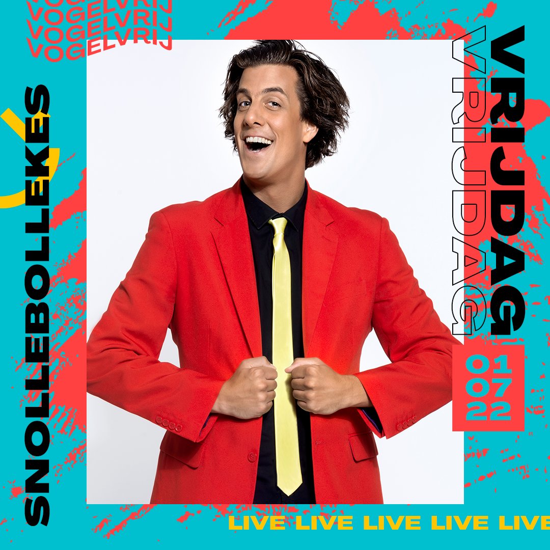 SNOLLEBOLLEKES op Vogelvrij Live! Tijdens de nu al legendarische feestzomer van 2022, komt de bekendste en populairste feestact van Nederland naar Vogelvrij! Vrijdag 1 juli gaat iedereen van links naar rechts en wordt het springen tot dat je er bij neervalt!