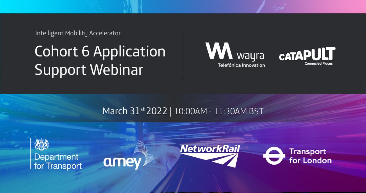 WayraUK's tweet photo. ๐ฃ Calling for start-ups in the UK #transport industry:
Join us on the 31st March for the Intelligent Mobility Accelerator Application Support #Webinar!
๐https://t.co/2u32WvfCHG
#IMAccelerator #Mobility #MobilityStartup #Decorbonise #UserExperience #ConnectedMobility https://t.co/SAy7r1Vhoj