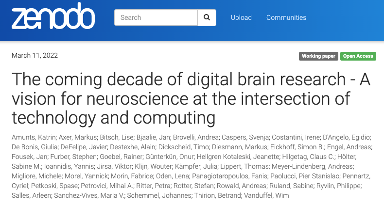 Contribute to shaping the course of #neuroscience!

Researchers across Europe are invited to comment on a recently published position paper on the vision for the coming decade of digital #brain research.

Read more ➡️ bit.ly/3JfvXyK