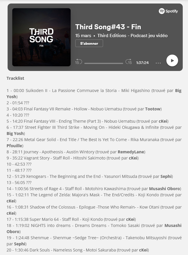 ThirdEditions's tweet photo. Vous vous en sortez plutôt bien. Allez, plus que 5 morceaux à reconnaître pour achever ce dernier #ThirdSong ! 💪

➡ https://t.co/WGu0zHiIbh https://t.co/4IxdDKTLB2