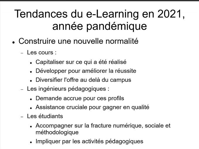 cnlogicielle's tweet photo. Restitution #EDUCAUSE21 #EDU21FR Frederic Habert présente les tendances 2021 du #elearning dans les universités américaines https://t.co/yb7npPi8j5